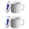 CorningWare 20oz French White Meal Mug with Plastic Vented Lid 2Pack