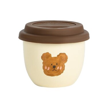 Jiantaoxi Cute Bear Mug with Lid Cute Coffee and Tea MugGift for Friend Women MenBeige 8 oz