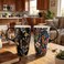 TZSSP 17oz Ceramic Coffee Mug Set of 2 with Lids Gift Boxes Art Nouveau Tropical Wildflower Floral Porcelain Tea Cups Microwave Dishwasher Oven Freezer Safe for Home Office Use