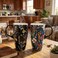 TZSSP 17oz Ceramic Coffee Mug Set of 2 with Lids Gift Boxes Art Nouveau Tropical Wildflower Floral Porcelain Tea Cups Microwave Dishwasher Oven Freezer Safe for Home Office Use