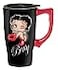 Spoontiques Insulated Travel Mug Betty Boop Hearts Ceramic Coffee Cup Coffee Lovers Gift Funny Coffee Mug 15 oz Black