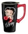 Spoontiques Insulated Travel Mug Betty Boop Hearts Ceramic Coffee Cup Coffee Lovers Gift Funny Coffee Mug 15 oz Black