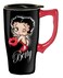 Spoontiques Insulated Travel Mug Betty Boop Hearts Ceramic Coffee Cup Coffee Lovers Gift Funny Coffee Mug 15 oz Black