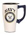 Spoontiques Ceramic Travel Mugs Navy Cup Hot or Cold Beverages Gift for Coffee Lovers