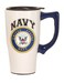 Spoontiques Ceramic Travel Mugs Navy Cup Hot or Cold Beverages Gift for Coffee Lovers