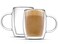 JoyJolt Double Wall Glasses 135Ounce Insulated Mugs Double Walled Glass Cups For Coffee Tea Set of 2