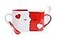 Blu Devil Kissing Mugs Set Anniversary Wedding Gifts Exquisitely Crafted Two Large Cups Spoons for Couples For Him and Her on Valentines Birthday Engagement
