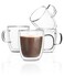 Brew To BTaT Double Walled Glass Coffee Mugs 12 oz Set of 4 Glass Coffee Cups with Handle Insulated Clear Coffee Mug for Hot Beverages Cappuccino Latte Tea Americano Microwave Freezer Safe