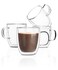 Brew To BTaT Double Walled Glass Coffee Mugs 12 oz Set of 4 Glass Coffee Cups with Handle Insulated Clear Coffee Mug for Hot Beverages Cappuccino Latte Tea Americano Microwave Freezer Safe