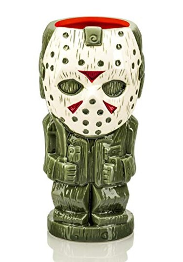 FRIDAY THE Friday The 13th Geeki Tikis Jason Voorhees Mug Official Horror Collectible Tiki Style Ceramic Cup Holds 26 Ounces