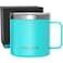 CHILLOUT LIFE Stainless Steel 16 oz Vacuum Insulated Coffee Mug with Handle and Lid Large Thermal Camping Coffee Mug Cup with Durable Sliding Lid for Men Women Keeps your Beverages HotCold