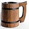 Etno Motif Old Style Viking Beer Tankard Wooden Handmade Retro Brown Cup Oak Beer Tankard Eco Friendly Beer Mug for Men Great Gift Idea