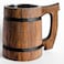 Etno Motif Old Style Viking Beer Tankard Wooden Handmade Retro Brown Cup Oak Beer Tankard Eco Friendly Beer Mug for Men Great Gift Idea