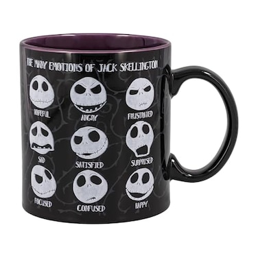 Silver Buffalo Disney Tim Burtons Nightmare Before Christmas Jack Skellington Emotions Ceramic Mug 20 Ounces