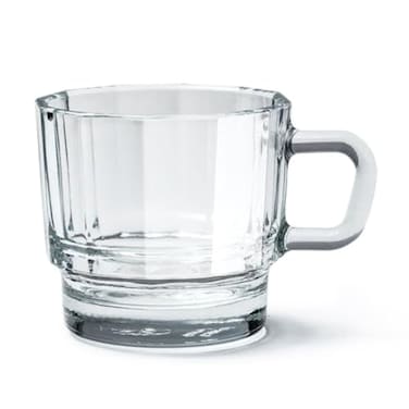 HMM X Spring Pool Glass W Glass 10 oz Clear Coffee Tea Mug Aesthetic Glass Cup with Handle for Hot Cold Beverages Clear