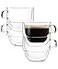 Brew To BTaT Double Walled Stackable Glass Coffee Mugs 8 oz Set of 4 Glass Coffee Cups with Handle Insulated Clear Coffee Mug for Hot and Cold Beverages Cappuccino Latte Tea Americano