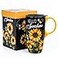 Topadorn Ceramic Travel Mug with Lid 17 oz Hello Sunshine Coffee Mug with Handle Sunflower Travel Cup Microwave Dishwasher Safe Gift Box Included