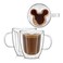 JoyJolt Disney Mickey Mouse 3D Glass Cups Set of 2 10oz Insulated Double Wall Glass Coffee Cups with 3D Design Insulated Disney Coffee Cup Set Unique Mugs also for Espresso
