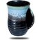 oojdzoo Hand Warmer Mug for Coffee 16 Ounce Large Hand Warming Mugs Handmade Pottery Ceramic Gift for Thanksgiving Christmas with Contoured Pocket Keep Your Fingers Warmth Right Handed Blue