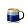 fMBB Large Ceramic Coffee Mugs 13oz TeaCoffee Cups Large Handle Wide Bottom Coffee Mug Transmutation Glaze Hand Painted Mug for Home or Office Microwave and Dishwasher Safe Blue Tone