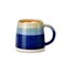 fMBB Large Ceramic Coffee Mugs 13oz TeaCoffee Cups Large Handle Wide Bottom Coffee Mug Transmutation Glaze Hand Painted Mug for Home or Office Microwave and Dishwasher Safe Blue Tone