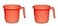 VAKRATUNDA KITCHENWARES Premium BPA Free Plastic Mugs for Bathroom Bath Mug Stripes Design Bathing Mugs Dabba Camping Mug 50 Ounce Capacity Red 2