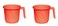 VAKRATUNDA KITCHENWARES Premium BPA Free Plastic Mugs for Bathroom Bath Mug Stripes Design Bathing Mugs Dabba Camping Mug 50 Ounce Capacity Red 2