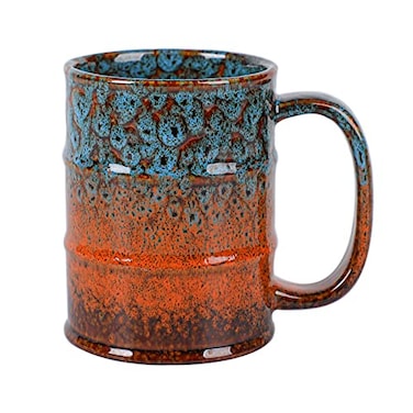LGQ Coffee Mug20 Oz Coffee Cups Ceramic Tea Cup Large Coffee Mug for Office and Home Dishwasher and Microwave Safe Novelty Coffee Mug1Blue and Brown