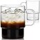 Aquach 18oz Stackable Glass Mugs with Handle Set of 2 Large Clear Coffee Cups for Latte Cappuccino Mocha Americano and Tea