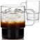 Aquach 18oz Stackable Glass Mugs with Handle Set of 2 Large Clear Coffee Cups for Latte Cappuccino Mocha Americano and Tea