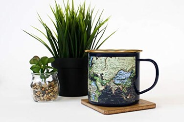 Gift Republic Man Of The World Blue Enamel Mug
