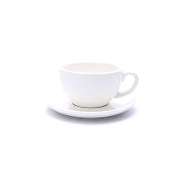 Coffeezone Double Espresso Coffee Cup and Saucer Small Cappuccino and Speciality Coffee New Bone China for Coffee Shop and Barista Matte White 5 oz