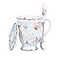 Eplze YBK Tech Euro Style Porcelain Tea Cup Coffee Mug with Lid for Breakfast Home Kitchen Butterflies Pattern Blue