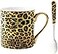 YBK Tech Novelty Coffee Mug Bone China Porcelain Tea Cup Coffee Mug for Home Kitchen Office Leopard print