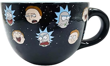 Silver Buffalo Rick and Morty Heads Line Up Ceramic Soup Mug 24Ounce