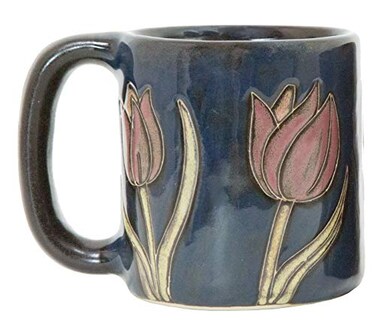 Mara Stoneware 16 oz Tulip Flower Mug