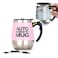 daasigwaa CuteInnovation Rechargeable Self Stirring Mug Magnetic Electric Auto Mixing Stainless Steel Cup for OfficeKitchenTravelHome CoffeeTeaHot ChocolateMilk390 ml132 ozPink