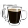 YUNCANG Double Wall Insulated Coffee Mugs 16 Ounces Clear Glass Cappuccino Latte Cups Heat Resistant