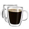 YUNCANG Double Wall Insulated Coffee Mugs 16 Ounces Clear Glass Cappuccino Latte Cups Heat Resistant
