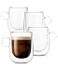 Brew To BTaT Double Walled Glass Coffee Mugs 8 oz Set of 4 Glass Coffee Cups with Handle Insulated Clear Coffee Mug for Hot and Cold Beverages Cappuccino Latte Tea Americano Microwave Safe