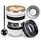 PhantAccy Camera Lens Coffee Mug Leakproof 135oz SUS304 Stainless Steel Travel Mug with Spoon BPAFree Lid for TeaWaterCoffee and More White
