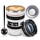 PhantAccy Camera Lens Coffee Mug Leakproof 135oz SUS304 Stainless Steel Travel Mug with Spoon BPAFree Lid for TeaWaterCoffee and More White