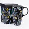 DUSVALLY 17oz Ceramic Travel Coffee Mug with Lid Black Floral Large Coffee Cup Microwave Dishwasher Safe Gift Box Included