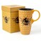 DUSVALLY 17oz Ceramic Travel Mug with Lid Coffee Cup for Home Office Microwave Dishwasher Safe Tall Tea CupBee
