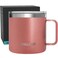 CHILLOUT LIFE Stainless Steel 16 oz Vacuum Insulated Coffee Mug with Handle and Lid Large Thermal Camping Coffee Mug Cup with Durable Sliding Lid for Women Rose Gold