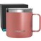 CHILLOUT LIFE Stainless Steel 16 oz Vacuum Insulated Coffee Mug with Handle and Lid Large Thermal Camping Coffee Mug Cup with Durable Sliding Lid for Women Rose Gold