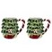 100 North Peppermint Tree 14 ounce Dolomite Ceramic Christmas Holiday Festive Coffee Tea Cup Mugs For Your Favorite Morning Brew Pack of 2