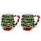 100 North Peppermint Tree 14 ounce Dolomite Ceramic Christmas Holiday Festive Coffee Tea Cup Mugs For Your Favorite Morning Brew Pack of 2