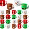 Yaomiao 24 Pcs Christmas Mugs Set Santa Snowman Elk Elf Plastic Mugs Bulk Christmas 7 oz Cups Gifts for Holiday Party Supplies 4 Styles