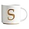 COLLECTIVE HOME Monogram Ceramic Mugs 15 oz Golden Initial Coffee Cups Elegant Alphabet Tea Mugs Elegant Personalized Mug with Gift Box Unique Mug with Double Side Capital Letter S